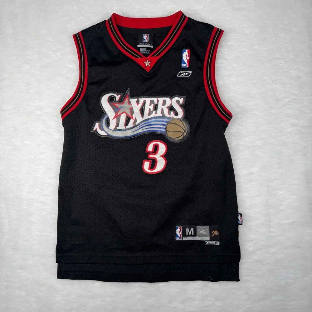 Reebok Philadelphia 76'ers Allen Iverson #3 Sixers Jersey Youth M 10-12 Black
